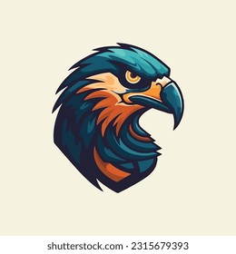 Eagle shaped mascot logo for a publishing company.