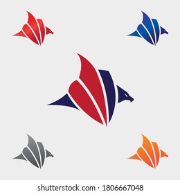 Eagle Shark Shield collorfull set vector design