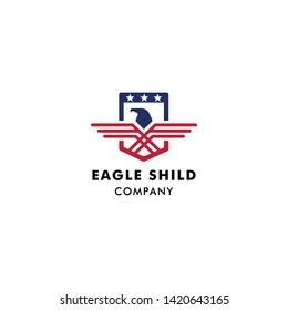 Eagle Shield American flag Logo Template Design