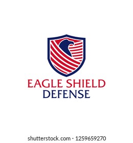 Eagle Shield defense military logo design template