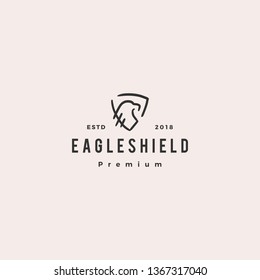 eagle shield doodle logo vector icon illustration