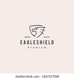 eagle shield doodle logo vector icon illustration
