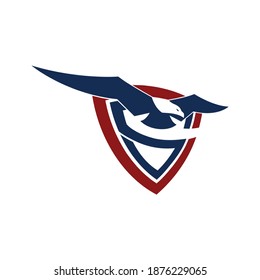 Eagle Shield Flying Cyber Privacy protection Security Safe global Logo
