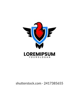 eagle shield icon logo design 