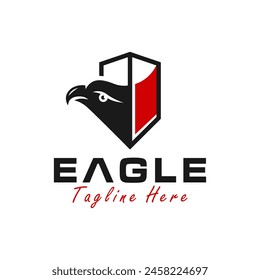 Eagle shield illustration logo design