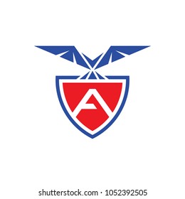 Eagle Shield Letter A Initial Logo Template, ready For Use