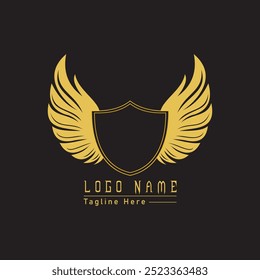 Adler Schild Buchstaben Logo mit Flügeln