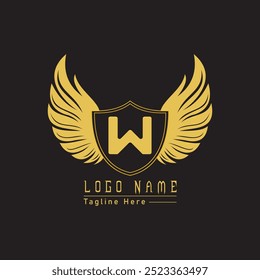 Eagle shield letter logo with wings