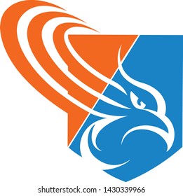Eagle Shield logo blue orange