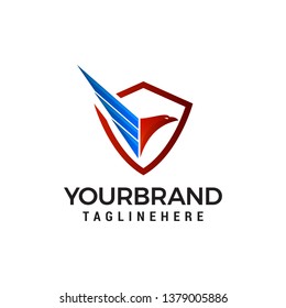 Eagle shield logo design concept template vector