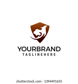 eagle and shield logo design concept template vector
