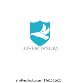 Eagle with shield logo design. Creative and modern eagle bird logo vector.