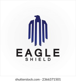 Eagle shield logo design, hawk  head vector emblem logo element, bird, falcon emblem vector icon