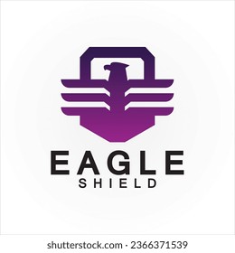 Eagle shield logo design, hawk  head vector emblem logo element, bird, falcon emblem vector icon