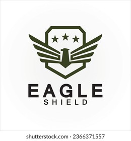 Diseño del logotipo del escudo del águila, elemento del logotipo del vector de la cabeza del halcón, pájaro, icono del vector del emblema del halcón