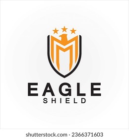 Eagle shield logo design, hawk  head vector emblem logo element, bird, falcon emblem vector icon
