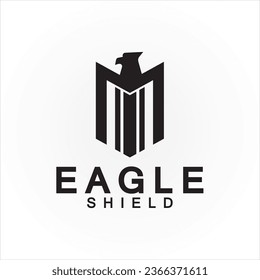 Eagle shield logo design, hawk  head vector emblem logo element, bird, falcon emblem vector icon