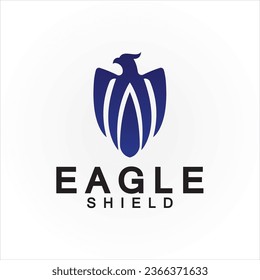 Eagle shield logo design, hawk  head vector emblem logo element, bird, falcon emblem vector icon
