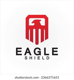 Eagle shield logo design, hawk  head vector emblem logo element, bird, falcon emblem vector icon