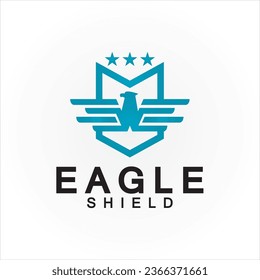 Eagle shield logo design, hawk  head vector emblem logo element, bird, falcon emblem vector icon