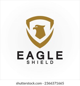 Eagle shield logo design, hawk  head vector emblem logo element, bird, falcon emblem vector icon