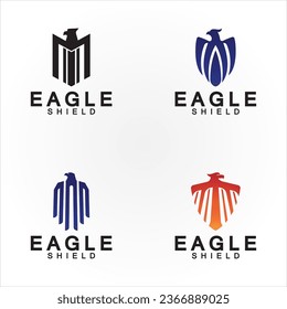Eagle shield logo design, hawk  head vector emblem logo element, bird, falcon emblem vector icon