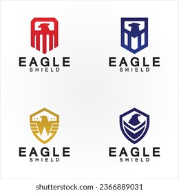 Eagle shield logo design, hawk  head vector emblem logo element, bird, falcon emblem vector icon