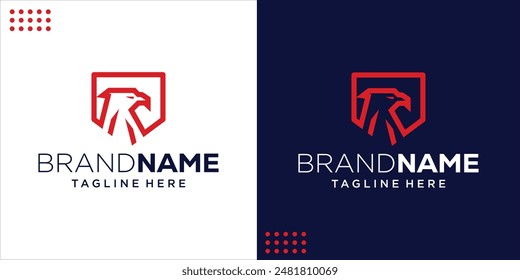 Eagle and shield logo design, eagle head, design inspiration, Illustration.