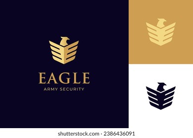 Adler-Schild Logo-Design, Phoenix-Vektorsymbol, Vogelfalke-Vektorflügel-Logo-Vorlage