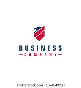 eagle shield logo design template - Vector