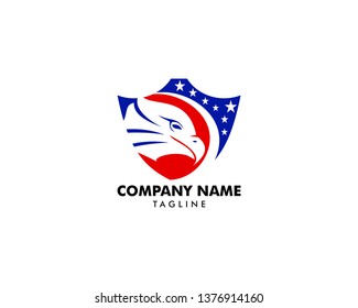 Eagle shield logo design template