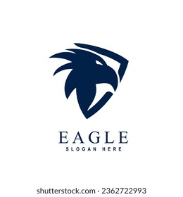 Plantilla de diseño de logotipo de escudo de águila vectorial