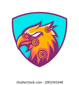eagle shield logo design vector