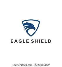 eagle shield logo design vector silhouette illustration