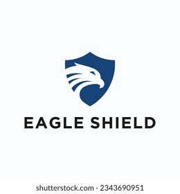 eagle shield logo design vector silhouette illustration