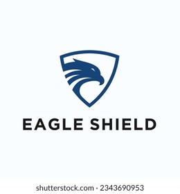 eagle shield logo design vector silhouette illustration