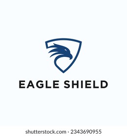 eagle shield logo design vector silhouette illustration