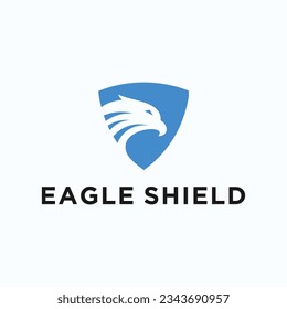 eagle shield logo design vector silhouette illustration