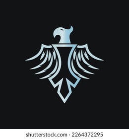Eagle shield logo graphic design vector illustration