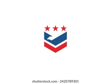 eagle shield logo, eagle head and star icon design template