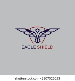 Eagle and shield logo, simple and modern, perfect for any business especially security, military, patriotism, community, etc.