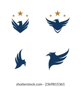 Eagle Shield Logo Vector Template Illustration