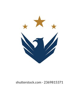 Eagle Shield Logo Vector Template Illustration