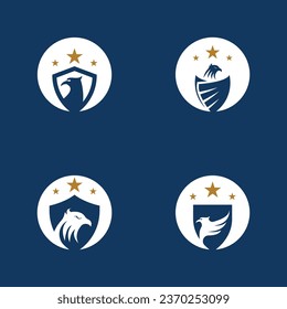 Eagle Shield Logo Vector Template Illustration