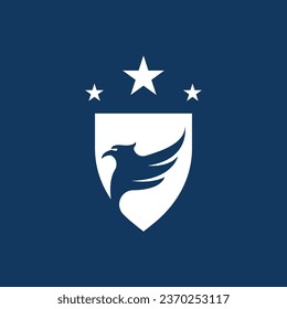 Eagle Shield Logo Vector Template Illustration