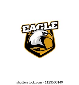 Eagle Shield Mascot Logo Design Vector Template, Modern Illustration for american sport