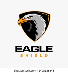 Eagle shield mascot logo design