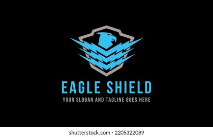 eagle shield military logo design vector illustration badge template