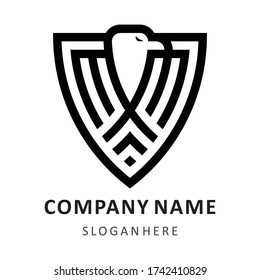 Recorte de vectores con logotipo de estilo moderno Eagle Shield