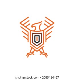 Eagle Shield Security Icon Illustration Template Sign